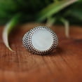 thumbnail image 1 of Mother Of Pearl Ring, 925 Sterling Silver Ring, Handmade Jewelry, Beaded Ring, Bold Round Ring, Statement Ring, Cabochon Ring, Gift For Her*, 1 of 8