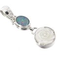 thumbnail image 1 of Mother Of Pearl Shell Flower Australian Opal 925 Sterling Silver Pendant, 1 3/8", 1 of 3