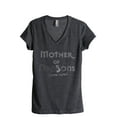 thumbnail image 1 of Mother Of Sons Same Same Women's Fashion Relaxed V-Neck T-Shirt Tee Charcoal Grey Medium, 1 of 3