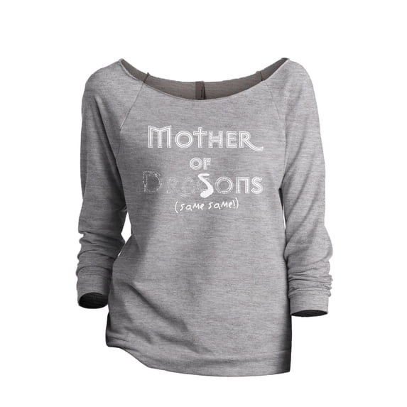 Mother Of Sons Same Same Women's Fashion Slouchy 3/4 Sleeves Raglan Lightweight Sweatshirt Sport Grey Medium