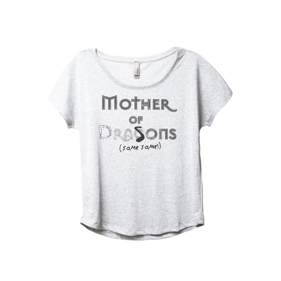 Mother Of Sons Same Same Women's Fashion Slouchy Dolman T-Shirt Tee Heather White Small