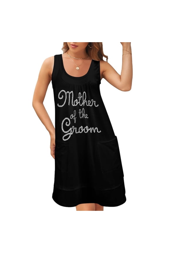 Mother Of The Groom Beach Wedding Sleeveless U-Neck Fake Two Piece Dress Women's dress