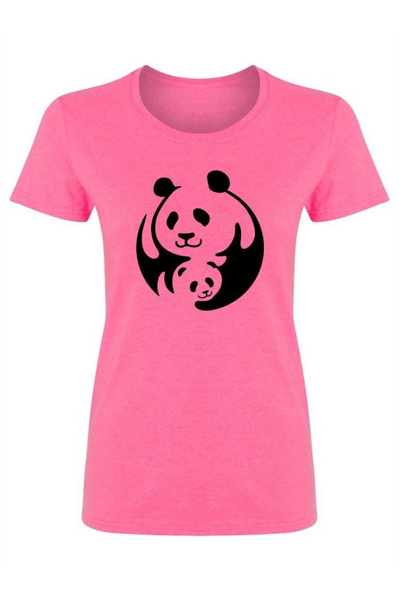 Mother Panda With Her Cub Shaped T-Shirt Women -Image by Shutterstock, Female x-Large