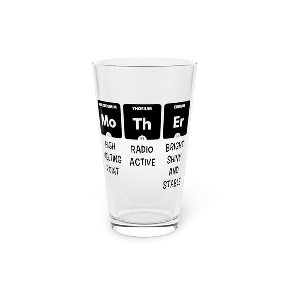 Mother Periodic Table Baby Bump Future Mom Pint Glass, 16oz