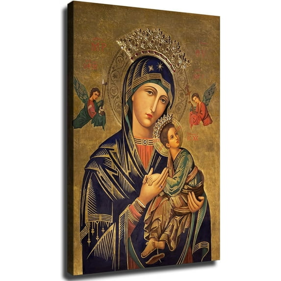Our Mother of Perpetual Help Blessed Virgin Mary Religion Canvas Poster Modern Kitchen Aesthetic Picture Wall Art Home Office Decoration Painting Holiday Gift (16 * 24,unframed)