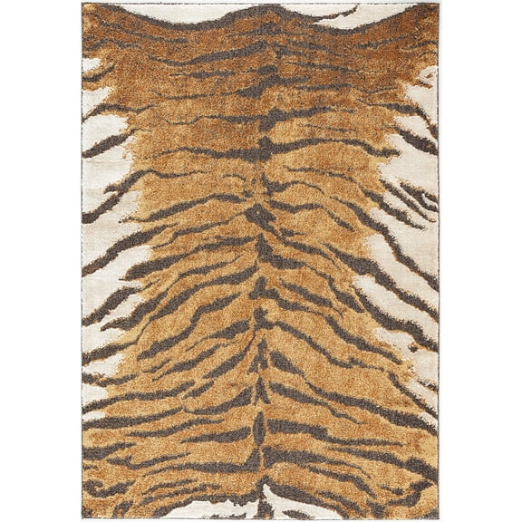 Mother Ruggers Chennie Chic Tiger Luxury Modern Rug for Living Room, Bedroom, Dining Room