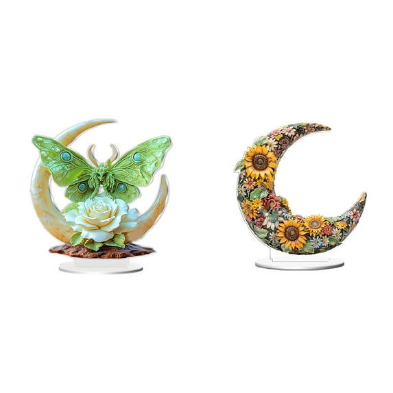 Mother'S Day Decoration Love Flowers Tabletop Centerpieces Tiered Tray Decor 2D Acrylic Table Sign for Home Decor Party Supplies Gift for Mom Wife From Daughter Son Husband 2pcs