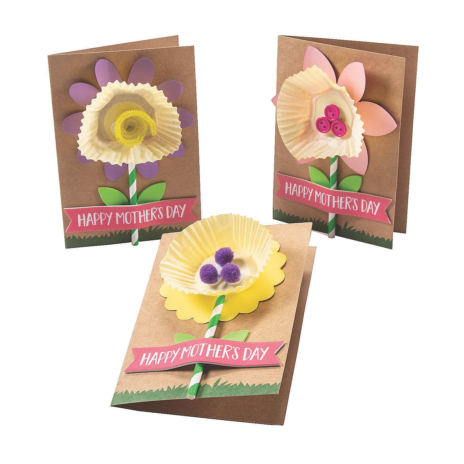 Mother'S Day Flower Card Craft Kit- Craft Kits - 12 Pieces