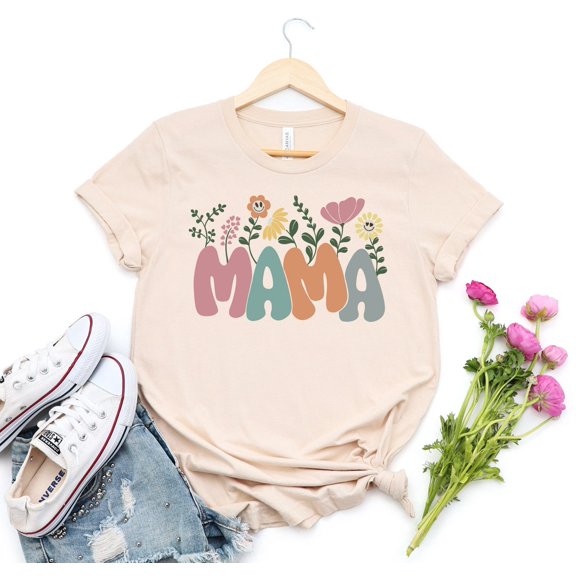 Mother'S Day Retro Mama Floral Shirt, Mom Shirt, Cute Womens Tee, Mother'S Day Gift, Mama Shirt, Retro Mom Shirt, Vintage Mom Shirt, Trendy