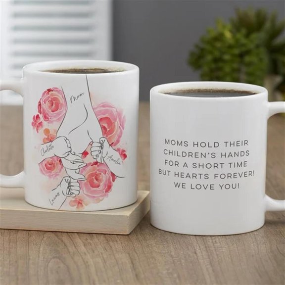 Mother'S Loving Hand With Kids Personalized, AURORAVALLEY, 11oz-15oz Mug
