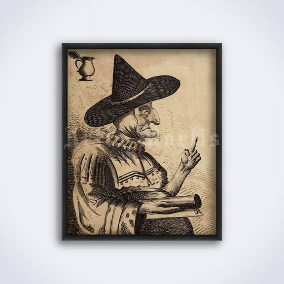 Mother Shipton Portrait, Famous Witch Fortune Teller Poster