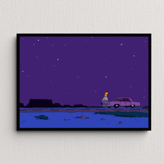 Mother Simpson, Homer Simpson Art | Instant Printable Home Décor | Simpsons Landscape, Wall Art Gift