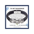 thumbnail image 1 of Mother Son Bracelet, Mother and Son Forever Linked Together Braided Leather Bracelet, To My Son Bracelet From Mom, Braided Leather Knot Wristband Cuff Bracelet, Gifts for Men, 1 of 46