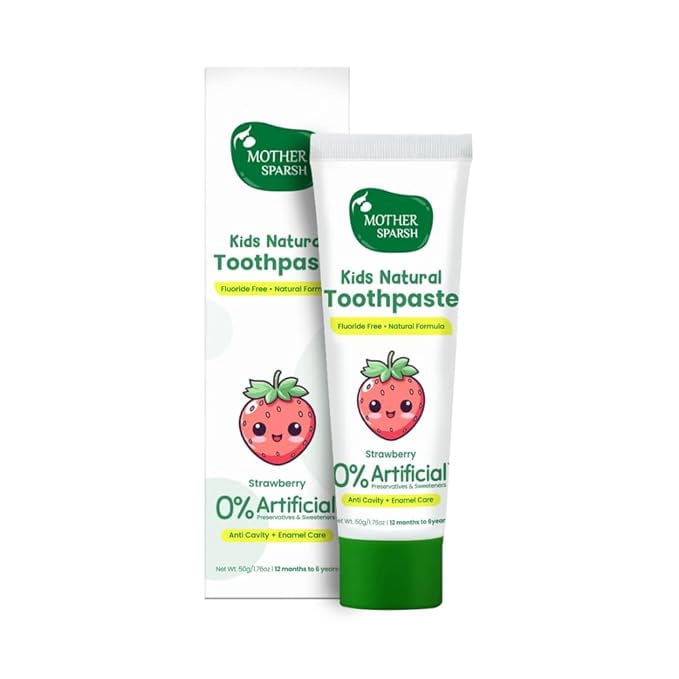 Mother Sparsh Baby Mother Sparsh Kids Natural Toothpaste with Free Toothbrush- Blueberry 50g main image 0