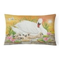 thumbnail image 1 of Mother Swan At Sunset Canvas Fabric Decorative Pillow, 1 of 4