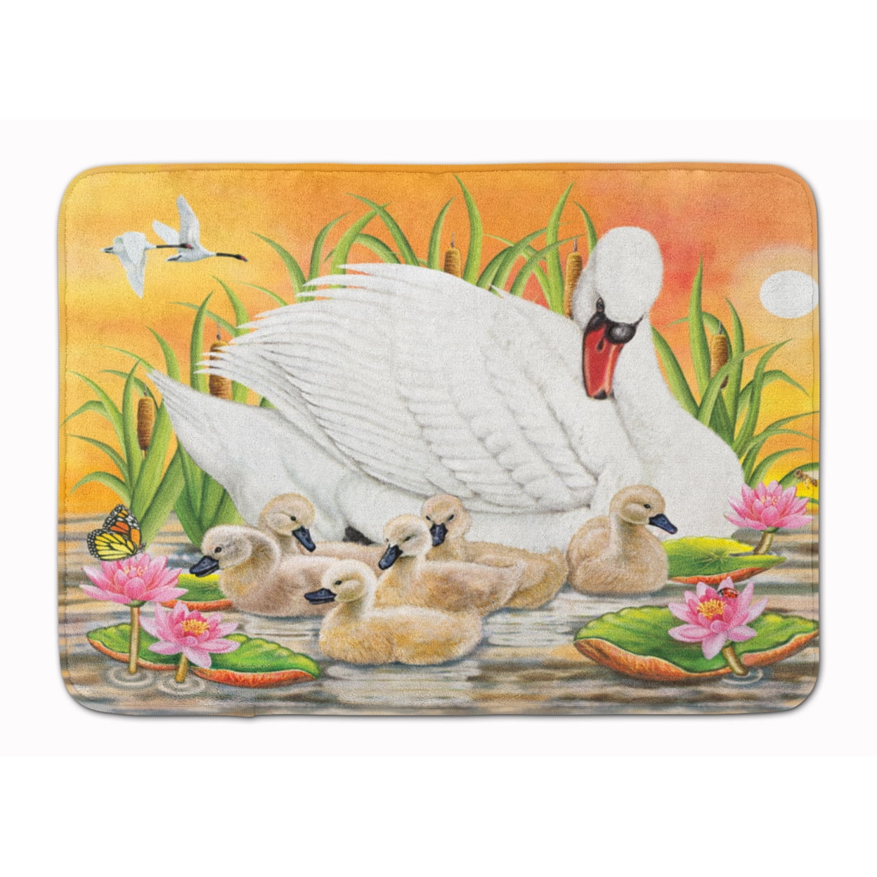 Mother Swan At Sunset Bath Mat Machine Washable Anti-fatigue Memory Foam  Kitche, 19 X 27 - Kroger