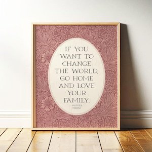 Mother Teresa Change The World Quote Poster, 8x12 UNFRAMED