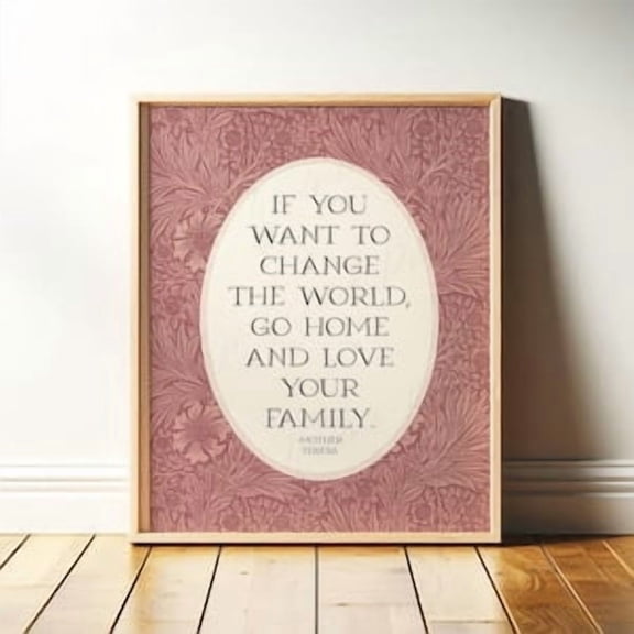 Mother Teresa Change The World Quote Poster, Poster Home Decor, Poster Only