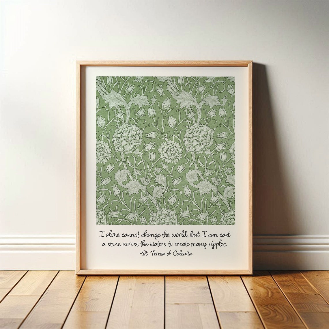 Mother Teresa Create Ripples Quote, Catholic, Christian Wall Art, Sage ...