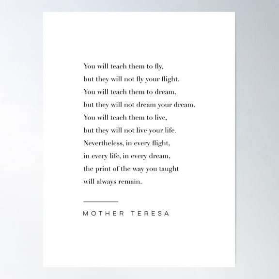 Mother Teresa Quote Poster Wall Art, Modern Wall Decor For Living Room Bedroom, 8x12 UNFRAMED