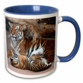 thumbnail image 1 of 3drose, Mother Tiger with Cubs, 15oz Two-tone Blue Mug, 1 of 6