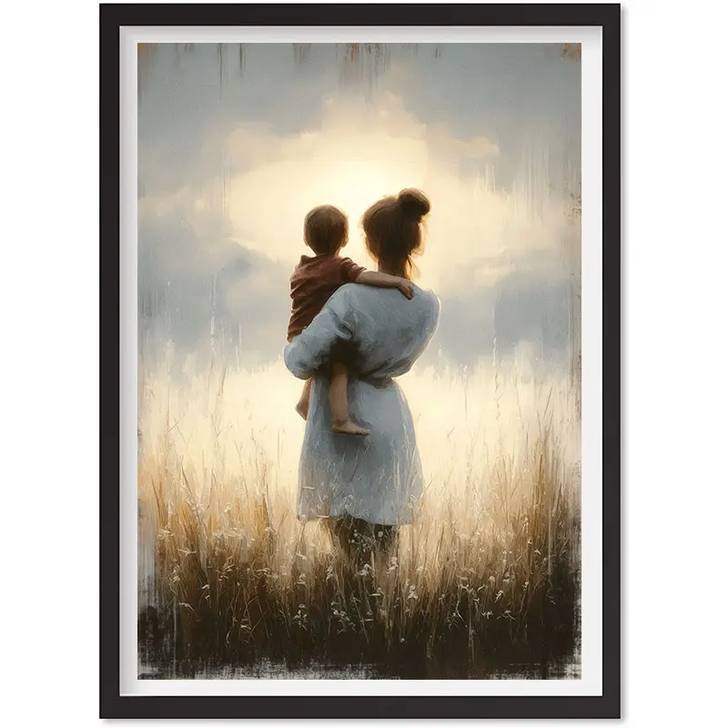 Mother Wall Art, Mother And Son Print, Gift For Mothers, Parent , Matte ...