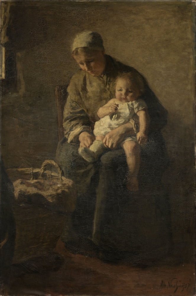 Mother With Her Child Canvas Art -  (24 x 36)