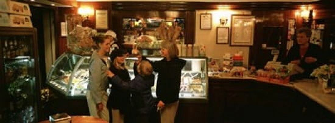 Mother With Her Children In An Ice-Cream Parlor Florence Italy Canvas Art - Panoramic Images (18 x 7)
