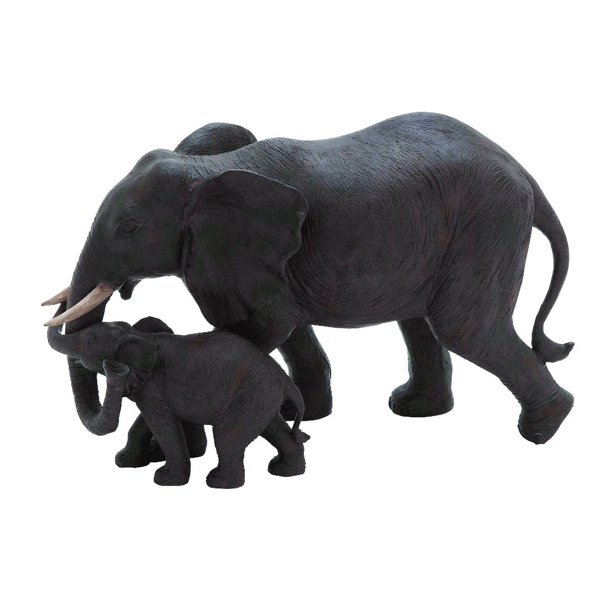 Mother and Baby African Elephant Statue
