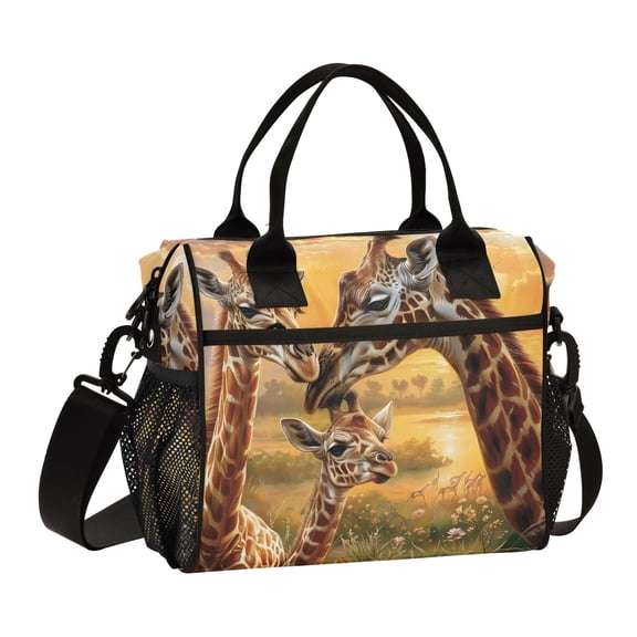Mother and Baby Giraffes Love Cooler Bag Lunch Bag Soft Cooler Cooling Tote Insulated Lunch Box for Adult Men Women