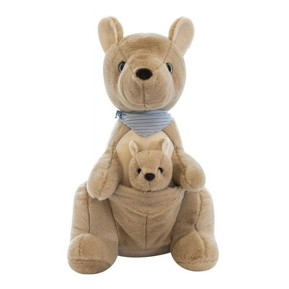 Mother and Child Kangaroo Stuffed Animals Cute Toys Birthday Gifts for Kids 15.7 Inch Brown