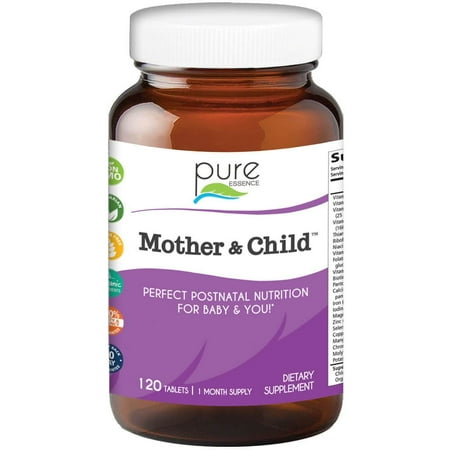 Mother and Child Postnatal Vitamins - Herbal Multivitamins with Iron and Folate by Pure Essence - 90 Tablets