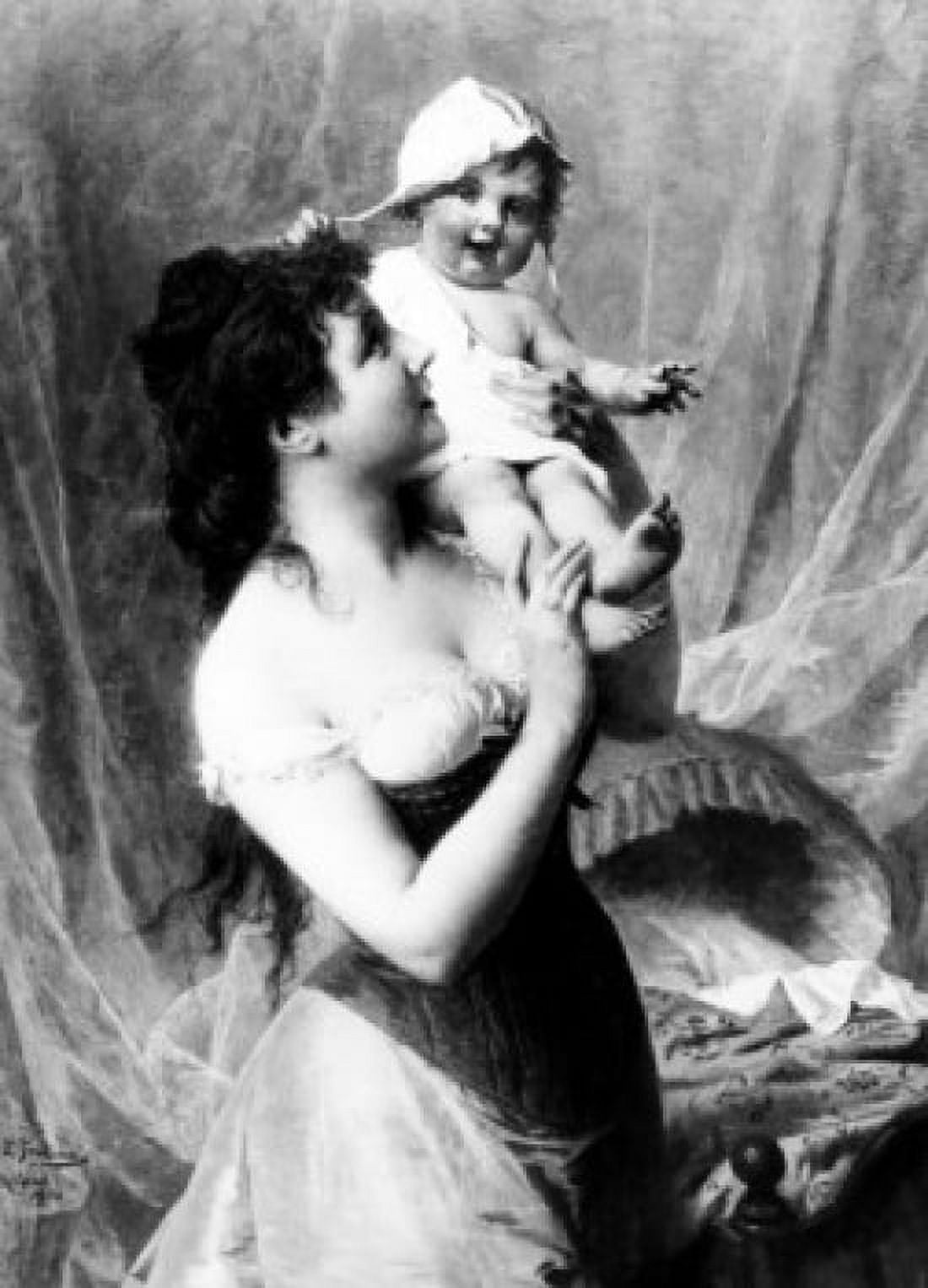 Mother and Child by unknown artist oil painting Canvas Art - (24 x 36)