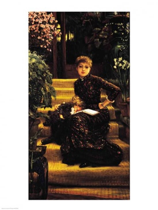 Mother and Child or The Elder Sister c1881 Canvas Art - James Jacques Joseph Tissot (18 x 24)