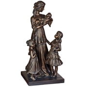 Mother and Children Bond Table Sculpture Bronze 17 Inches High