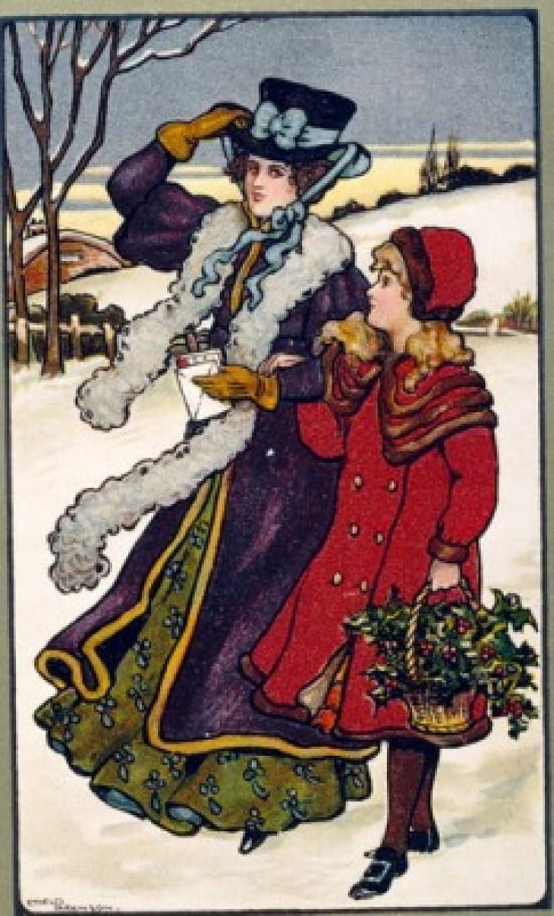 Mother and Daughter Nostalgia Cards Canvas Art - (24 x 36)