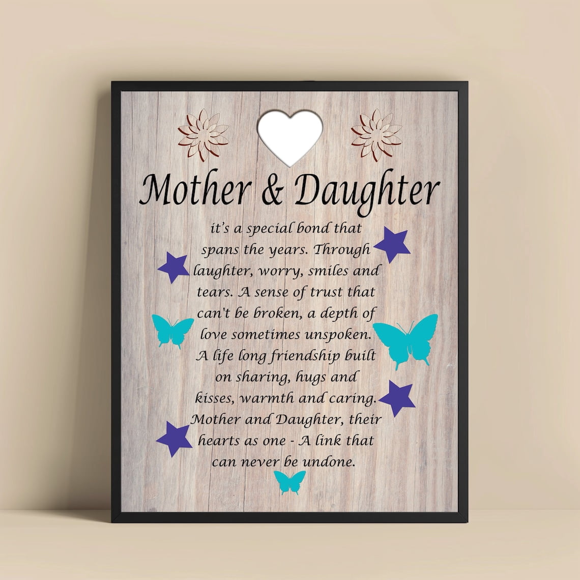 Mother and Daughter Quote Family Wall Decor Emotional Love Poster ...