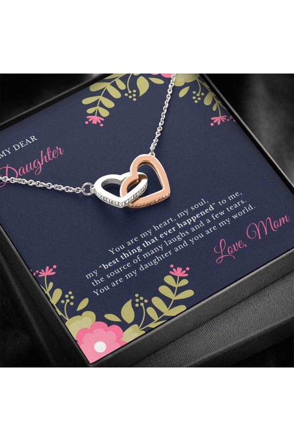 Mother and Daughter Special Bond Interlock Hearts Necklace