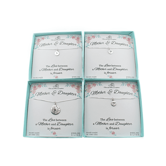 Mother and Three Daughters Dandelion Necklace Set in Sterling Silver. Mother and Three Daughter Jewelry. Mother's Day Gift.