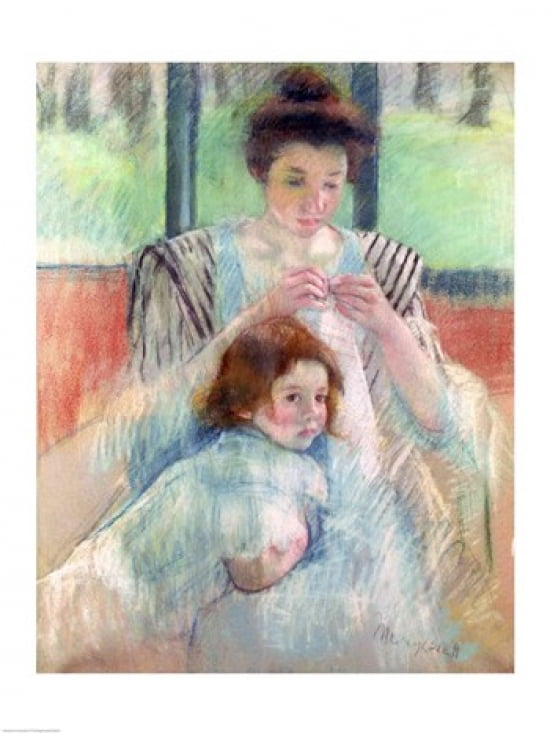 Mother and child Canvas Art - Mary Cassatt (18 x 24)