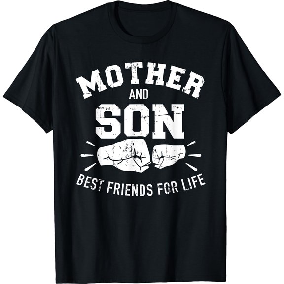 Mother and son best friends for life mom T-Shirt Black 3X-Large