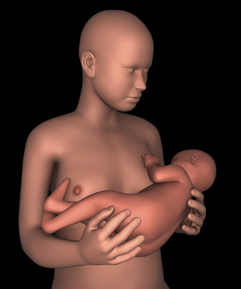 Mother breastfeeding baby Canvas Art - Stocktrek Images (26 x 32)