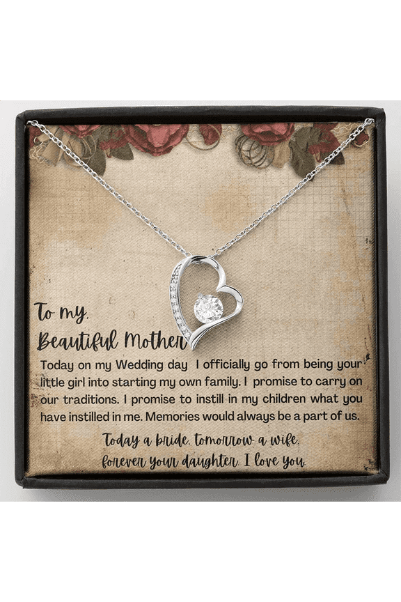 Mother of the bride gift from daughter | Mother of the bride gift from bride | Mother of bride necklace | Letter to mother of Bride, Anniversary Gift, . Necklace Jewelry With Meaningful Messages S