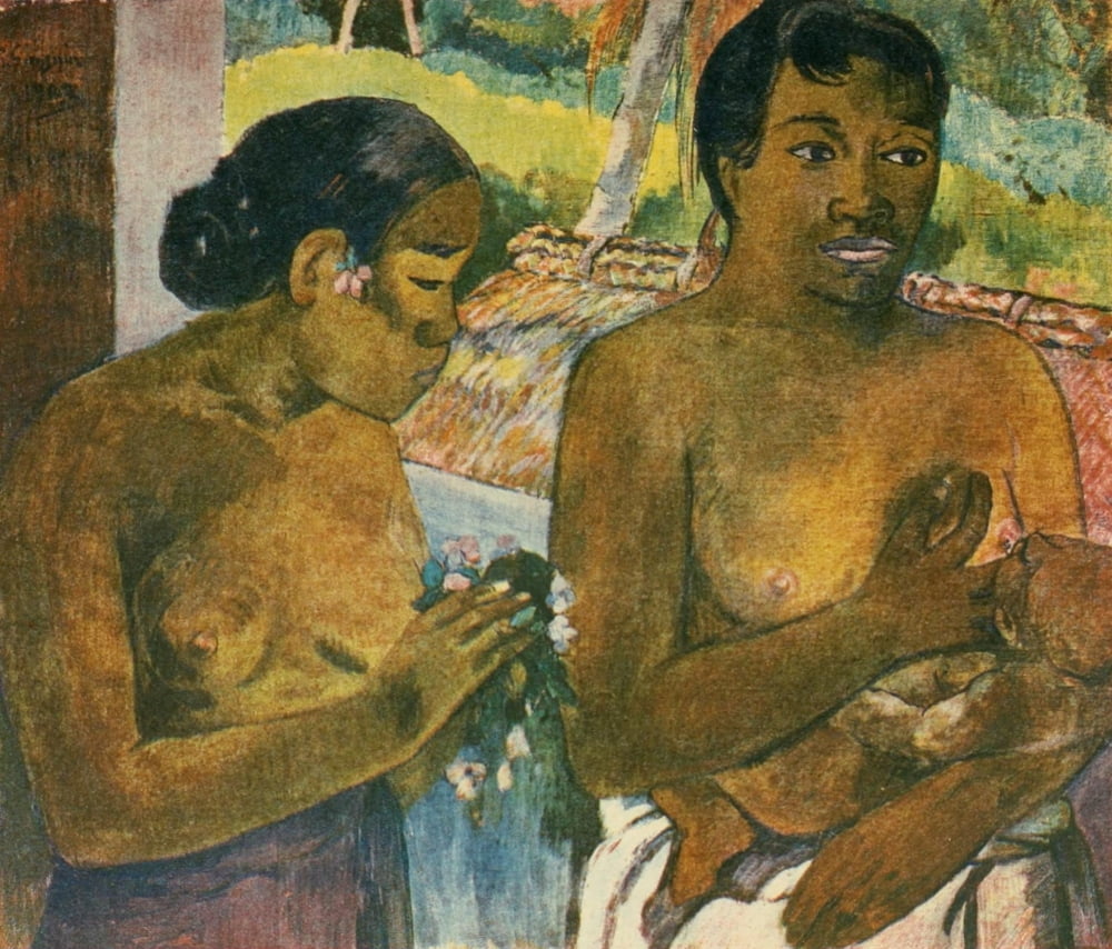 Mother feeding her child Paul Gauguin 1919 Canvas Art - Paul Gauguin (18 x 24)