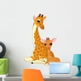 thumbnail image 1 of Mother-giraffe and Baby-giraffe Wall Decal Mural by Wallmonkeys Vinyl Peel and Stick Graphic for Girls (24 in H x 17 in W), 1 of 4