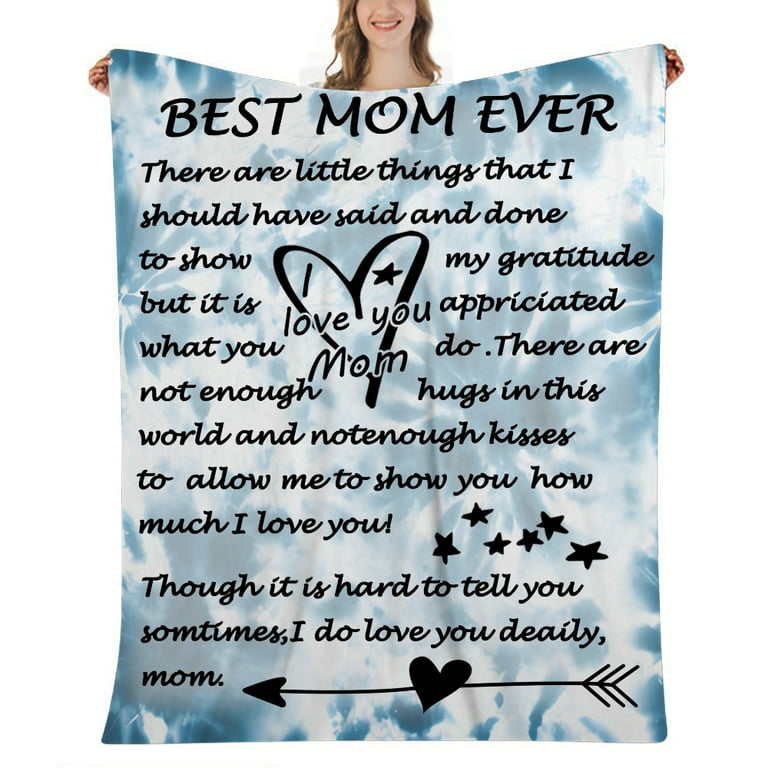 Livhil Mothers Day Gifts for Mom Blanket, I Love You Mom Gifts from Daughter for Mother, Mom Birthday Gifts for Mom, Best Mom Ever Gifts, Throw