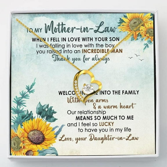 Mother-in-Law Necklace Gift - Thank You Mother of The Groom Necklace Forever Love BV1053 - Necklace Jewelry with Gift Box for Birthday Anniversary