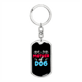thumbnail image 1 of Mother of Dog Red Blue  Stainless Steel or 18k Gold Premium Swivel Dog Tag Keychain, 1 of 16