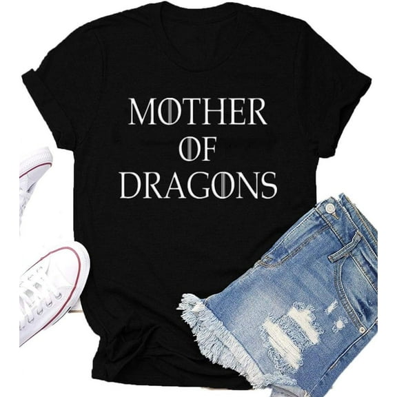 Mother of Dragons T Shirt Women Teen Girls Cute Graphic Tees Summer Short Sleeve Casual