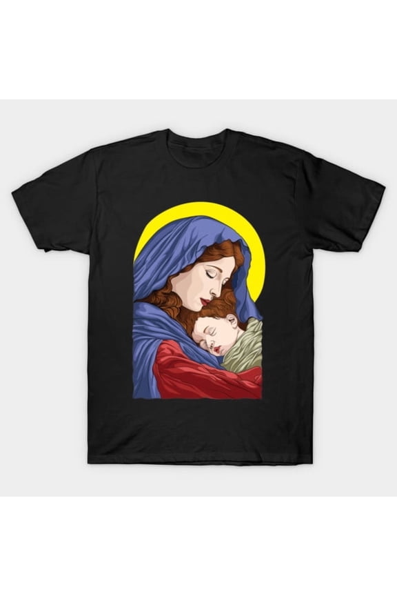 Mother of God Religious Virgin Mary Catholic Christian Graphic, H10214 Unisex T-Shirt, Up to 5XL Available